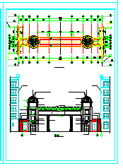 框架结构小区大门 门卫室建筑施工图【设计说明】