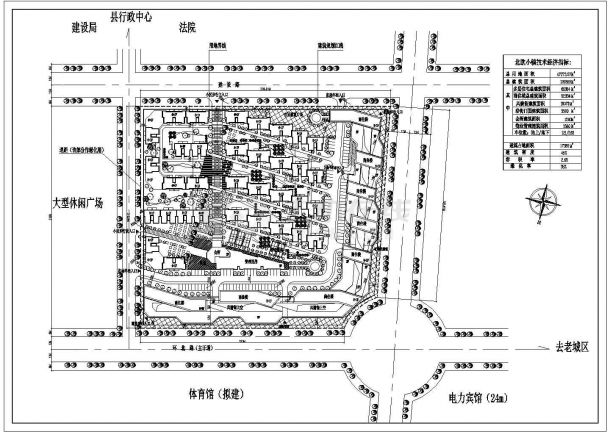 沧州市悦锦湾小区总平面规划设计CAD图纸（占地4.7万平米）-图一