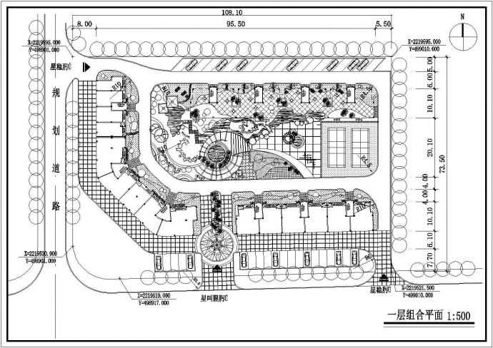 西安市新天地居住区总平面规划设计CAD图纸（2张方案）_图1