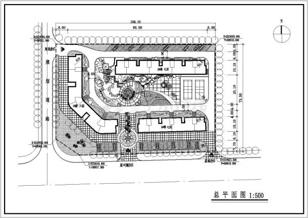 西安市新天地居住区总平面规划设计CAD图纸（2张方案）-图二