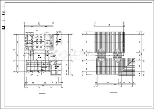 某长11.1米 宽10.2米 1层87.25平米仿古砖木结构墓区公厕设计cad全套建施图（含结构设计，含设计说明）-图二