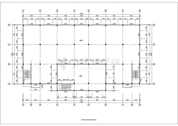 大同市某工厂2层砖混职工宿舍楼建筑设计CAD图纸（含天面层/2套方案）-图一