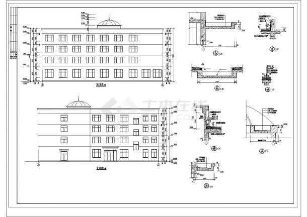 深圳市某齿轮制造工厂3160平4层砖混结构职工宿舍楼建筑设计CAD图纸-图一