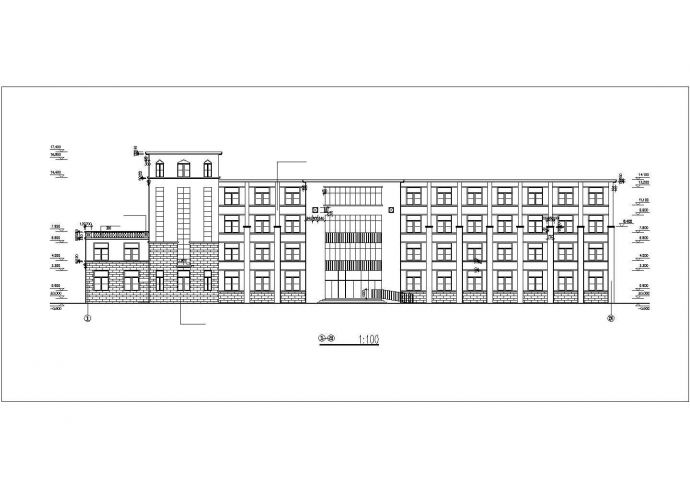 贵阳市某高等技术学院6层砖混结构学生宿舍楼建筑设计CAD图纸_图1