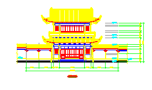 大观楼古建筑设计CAD平面布置参考图-图一