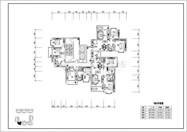 经典高层小高层点式户型异型等多种住宅楼户型设计cad建筑平面方案图-图二