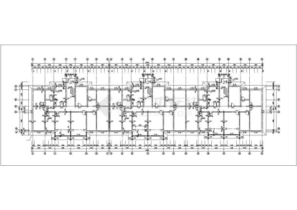哈尔滨市某大学家属院6层住宅楼局部平面设计CAD图纸（含户型图）-图二