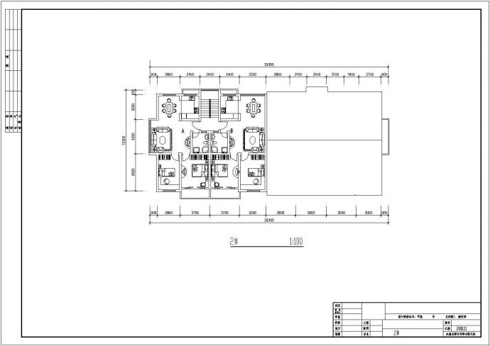 孝感市某小区5+6层砖混联立式住宅楼建筑设计CAD图纸（含地下室和总图）_图1