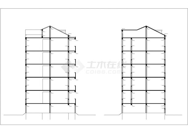 贵阳市天富家园小区5层混合结构民居楼建筑设计CAD图纸（含车库层）-图一