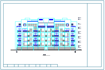 五层单身公寓楼3单元每单元2户对称户型建筑cad设计图-图二