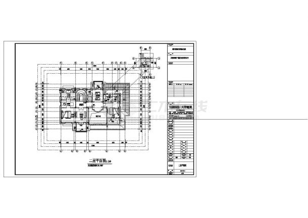 某二层框架结构小型独栋别墅设计cad全套建筑施工图-图二