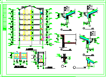 六层加1阁楼层框架结构3961平米三单元每单元2户对称户型建筑cad施工图-图一