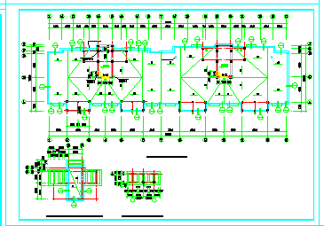 地下一层地上六层二单元3023平米对称户型建筑cad设计图-图二