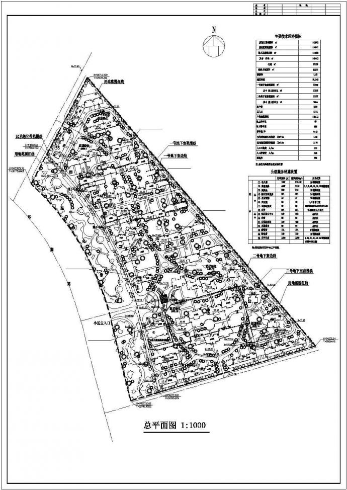 宿迁市裕锦园小区总平面规划设计CAD图纸（占地14万平米/含交通流线图）_图1
