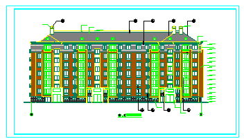 六层三单元阁楼4264平米不对称户型建筑cad设计图-图二