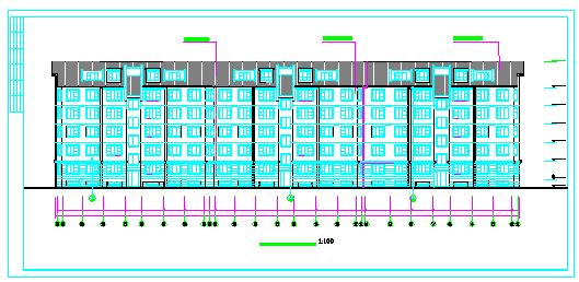  五层阁楼三单元对称户型建筑cad设计图_图1