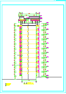 11层1楼梯1电梯住宅楼建筑cad设计图