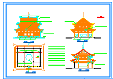 某地区古建筑cad建筑设计施工图纸-图二