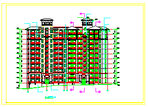 某地高层住宅立面建筑设计cad施工图