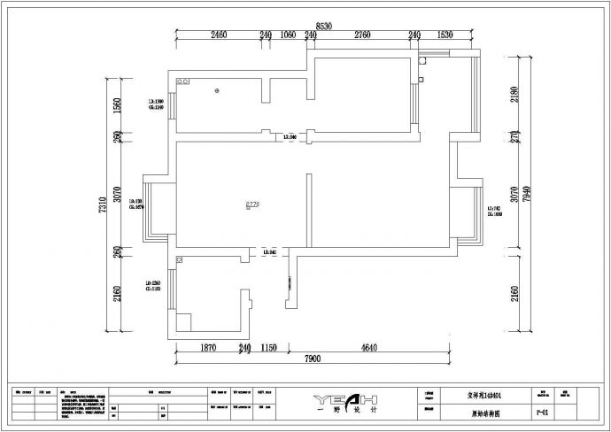 北欧一室一厅60㎡住宅装修设计施工图_图1