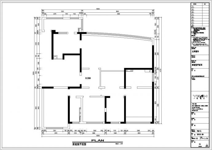 两居室210平米住宅装修设计施工图_图1
