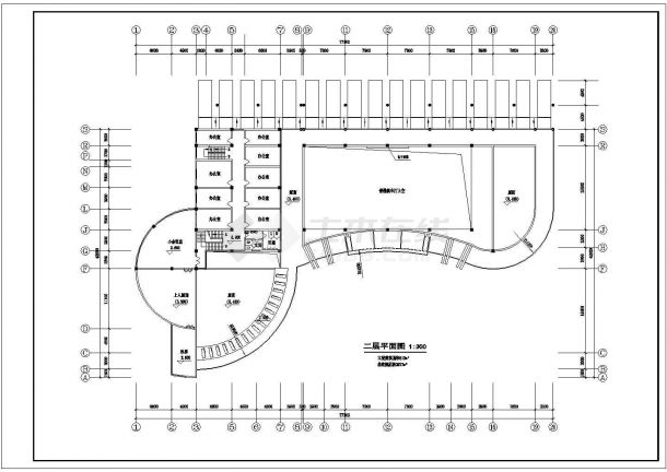 四层3667平方米长途汽车客运站建筑设计图-图一