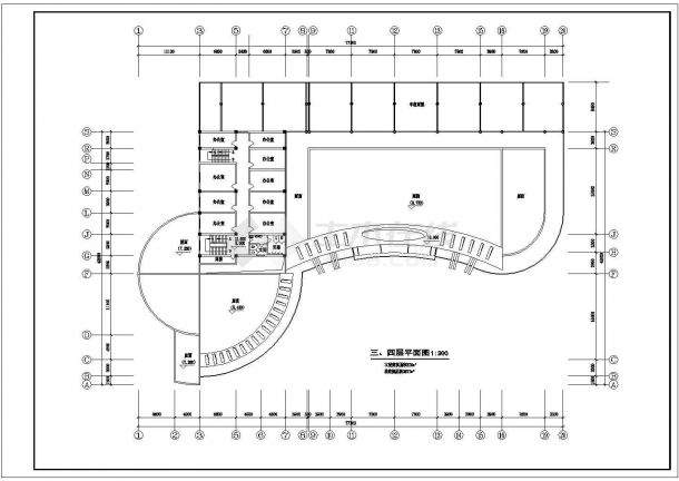 四层3667平方米长途汽车客运站建筑设计图-图二
