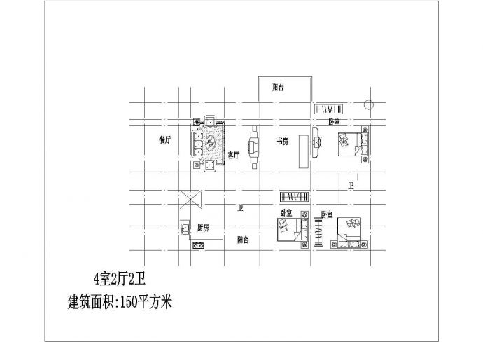 多层住宅楼户型设计cad建筑方案图纸集合_图1