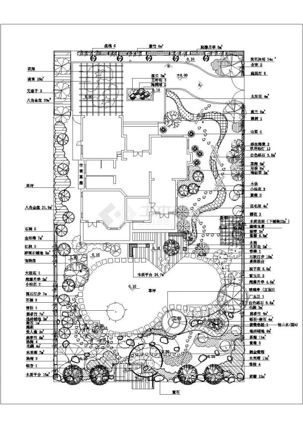 某城市公园种植规划设计cad总平面方案图-图二
