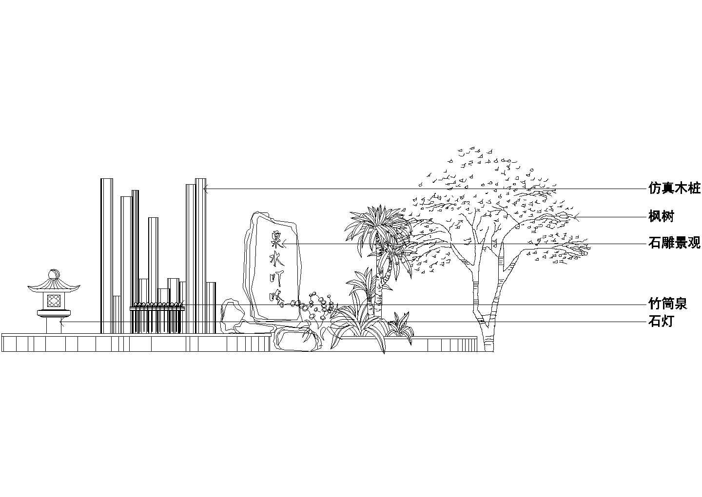 某办公写字建筑空中花园小庭院景观设计施工CAD图纸