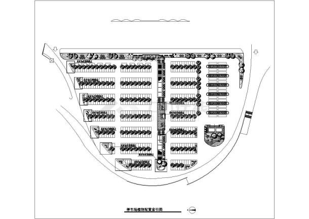 某大型停车场种植规划设计cad方案图-图二