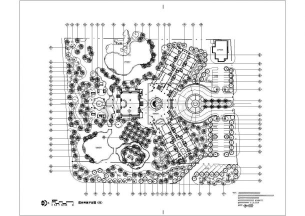 某城市休闲花园种植规划设计cad总平面方案图-图一