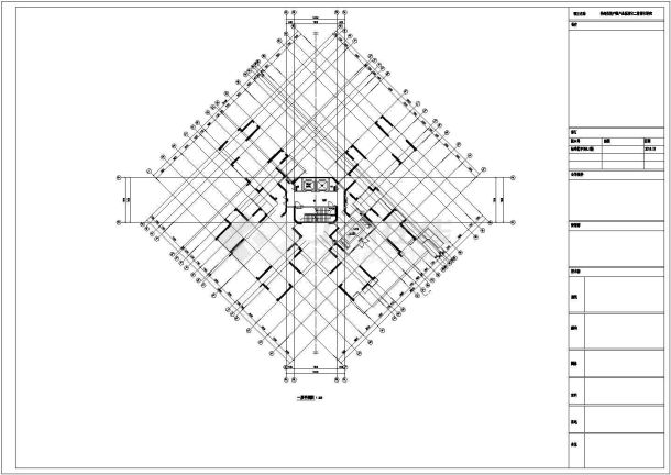 某高层框剪结构现代风格商住楼设计cad详细建施图纸-图二