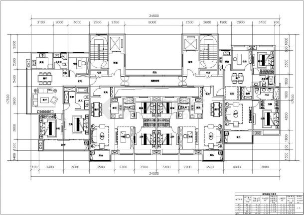 经典多层住宅楼户型设计cad建筑平面方案图集合（甲级院设计）-图二