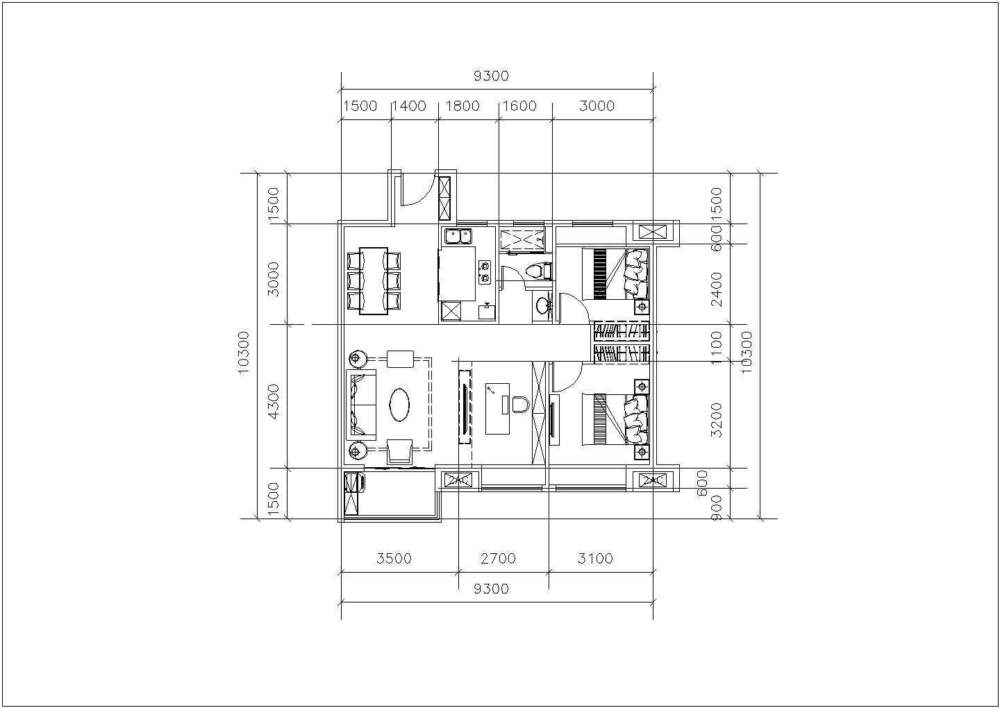 经典多层住宅楼户型设计cad建筑平面方案图集合（甲级院设计）