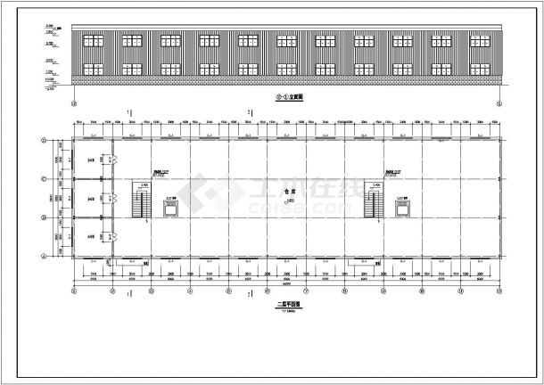 常熟市某地毯制造厂单层轻钢结构加工车间建筑结构设计CAD图纸-图二