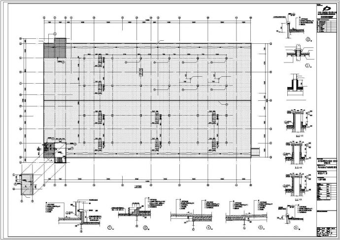 重庆市某工业区1.4万平米3层钢框架结构生产厂房建筑结构设计CAD图纸_图1