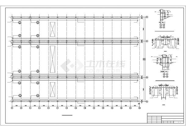 西双版纳地区某大型服装厂单层钢结构厂房建筑结构设计CAD图纸-图一