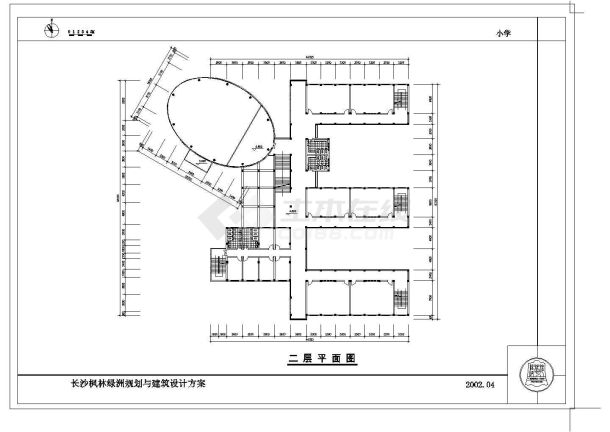 长沙某个中小学建筑CAD平面布置参考图-图二
