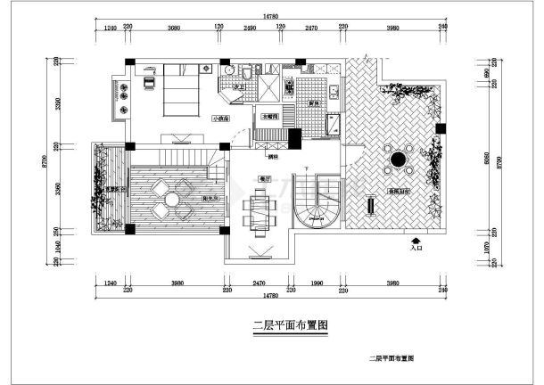 二层欧式别墅全套装修设计施工图-图二