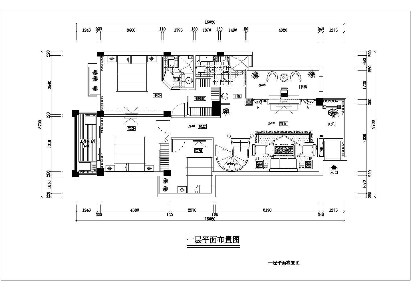 二层欧式别墅全套装修设计施工图