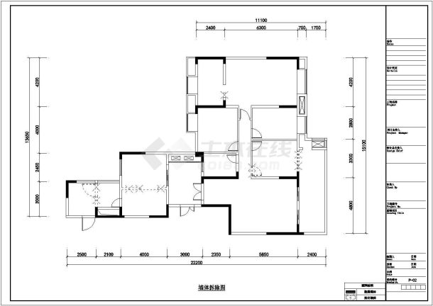 欧式四居室全套装修设计施工CAD图-图二