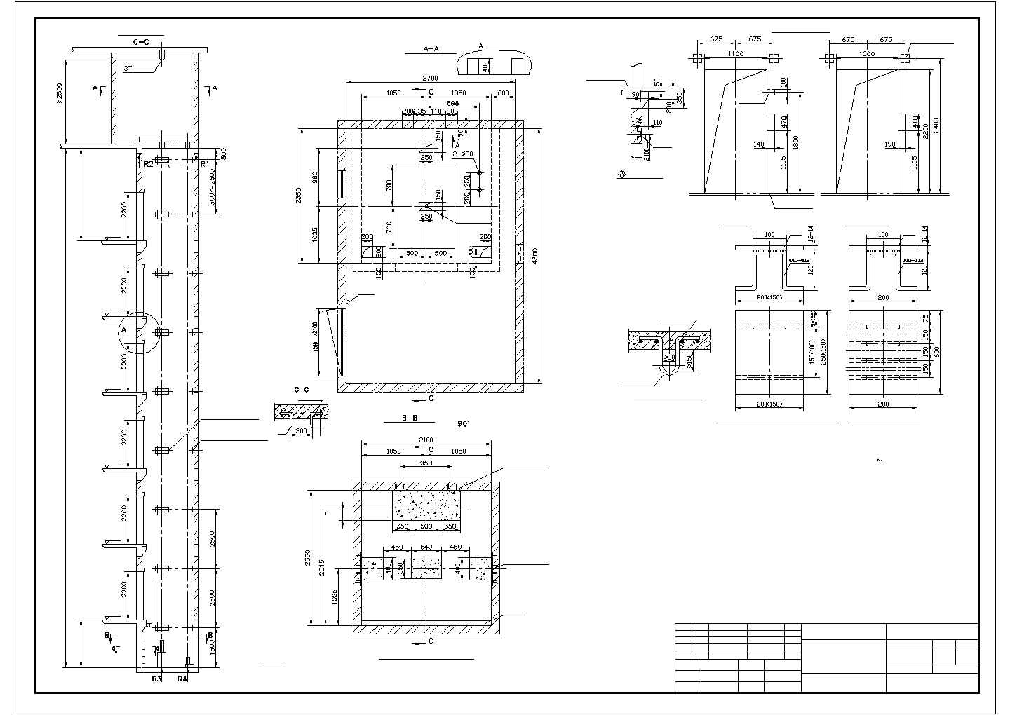 乘客电梯井道设计图 包括剖面图 下载可套用详细安装图纸
