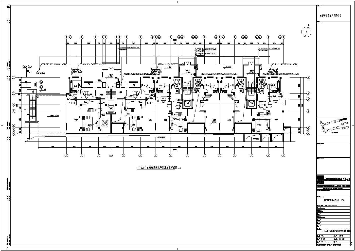 某多层框架结构住宅楼配电设计cad全套电气施工图（含弱电设计，含设计说明）