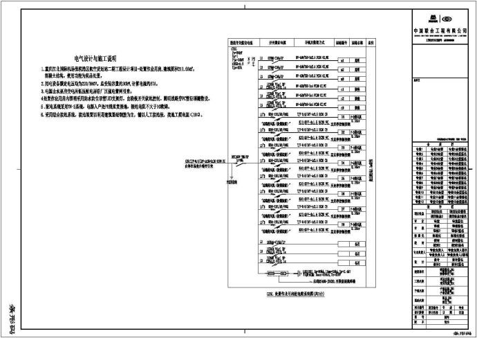 某航空货运站处置作业用房配电设计cad详细电气施工图_图1