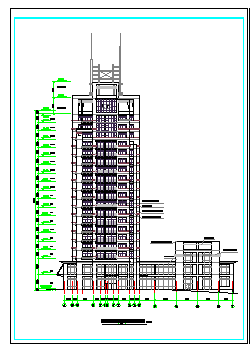 某地区高层写字楼建筑cad施工设计图纸_图1