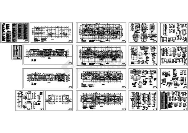 四层现代风格别墅建筑施工cad图，共十九张-图一