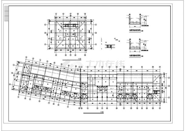 长65米宽10米6层框架住宅楼结构平面图-图二