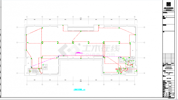 某地标准化厂房电气U型厂房9电气CAD图纸-图一