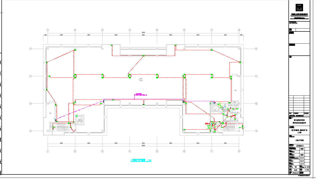 某地标准化厂房电气U型厂房9电气CAD图纸